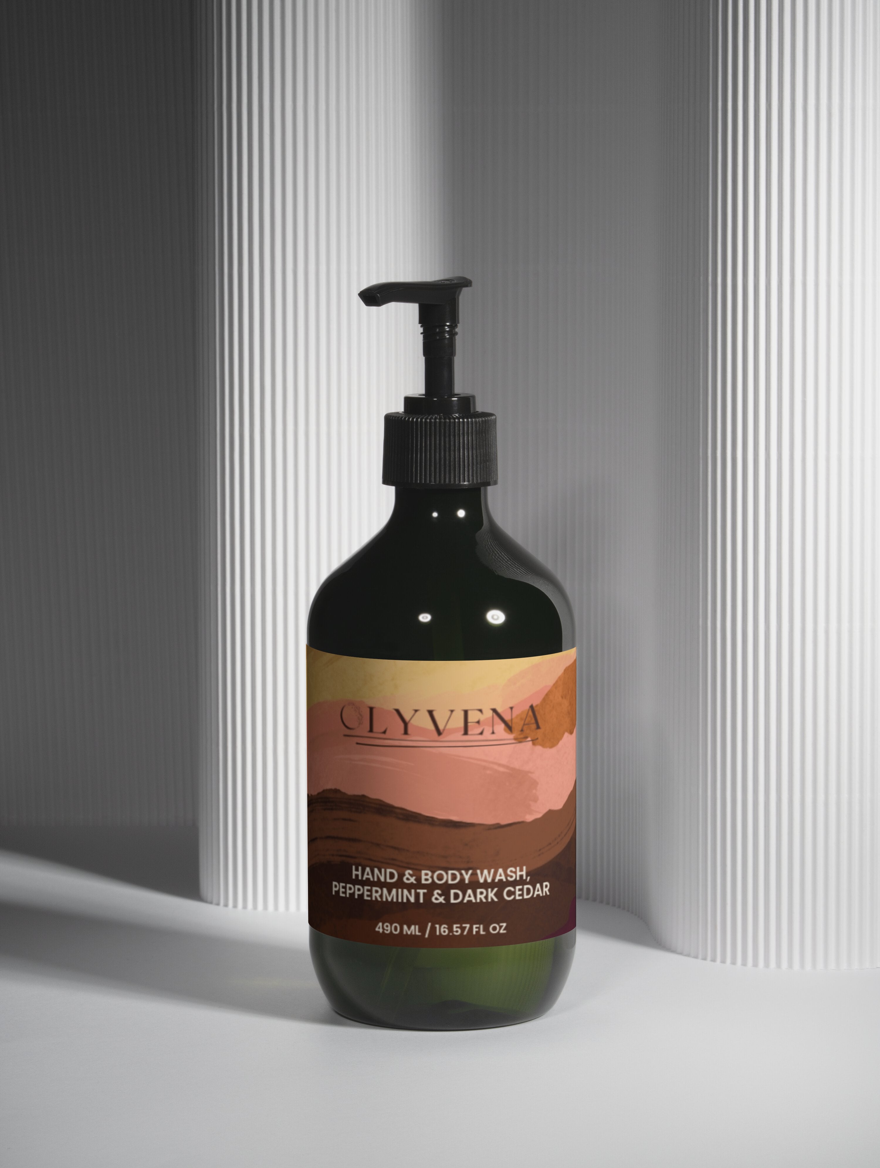 Hand & Body Wash, Peppermint & Dark Cedar