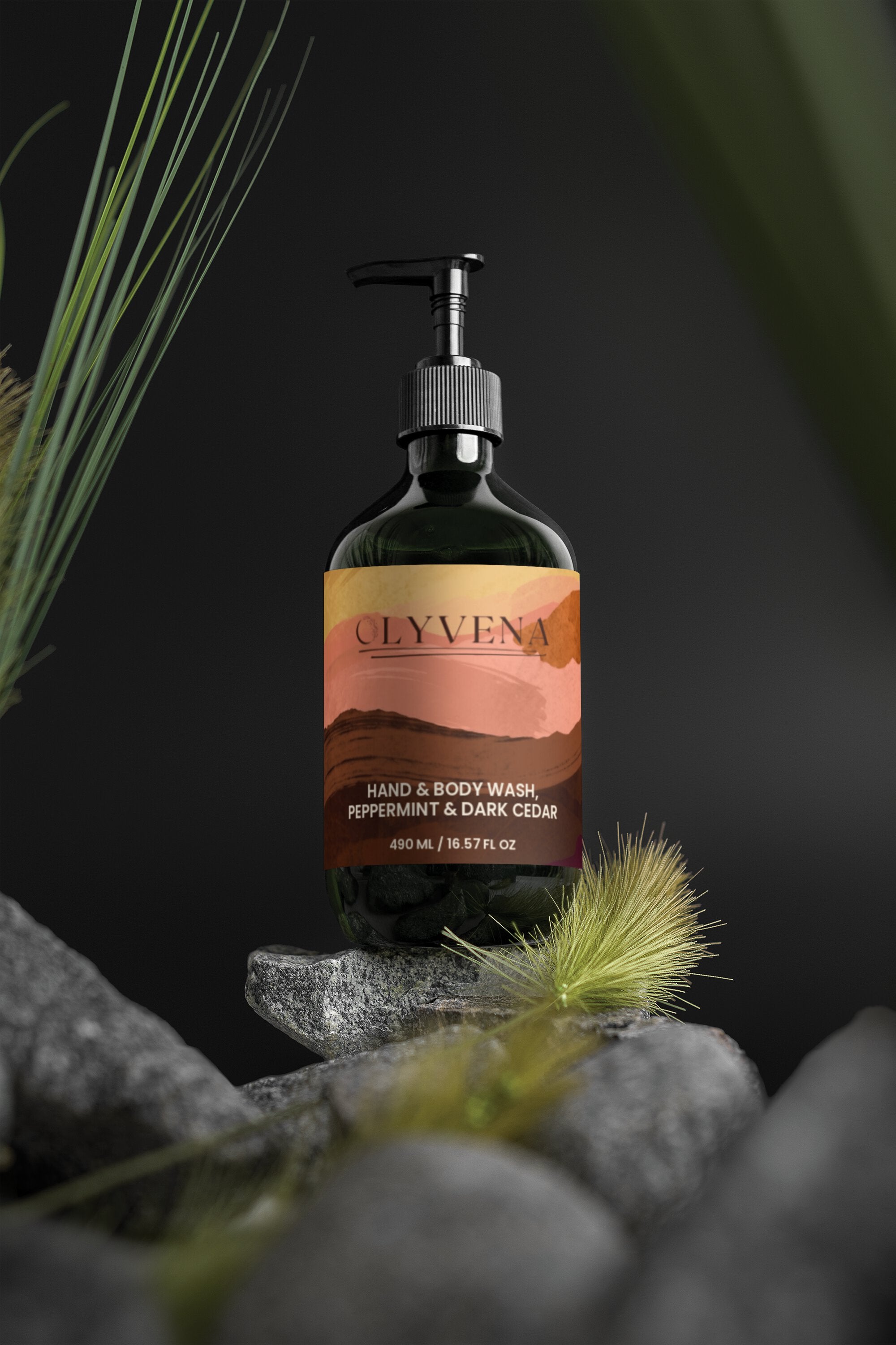 Hand & Body Wash, Peppermint & Dark Cedar